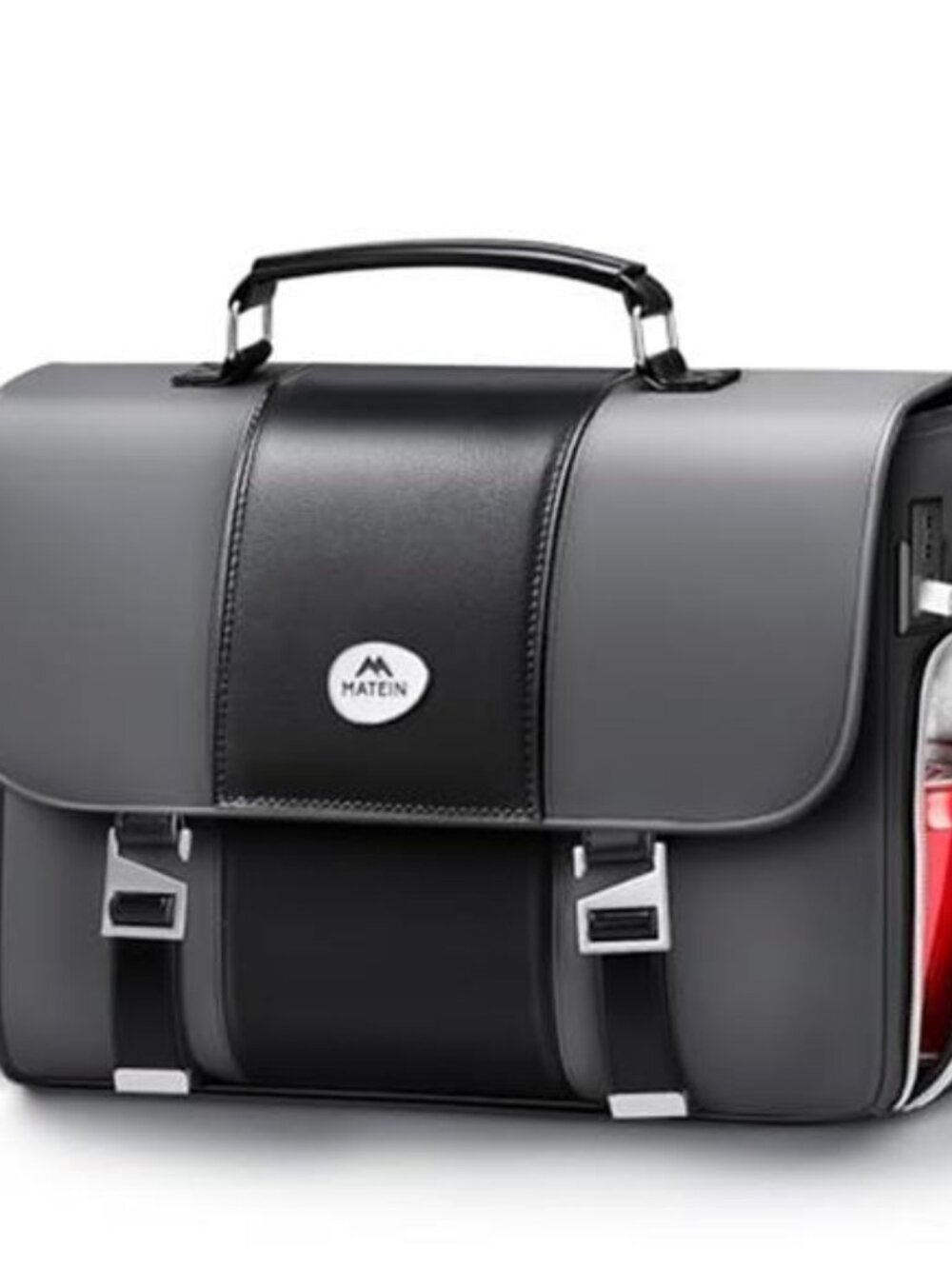 Men Business Briefcase 15.6 Inch PU Leather Messenger Bags Laptop Travel Bag